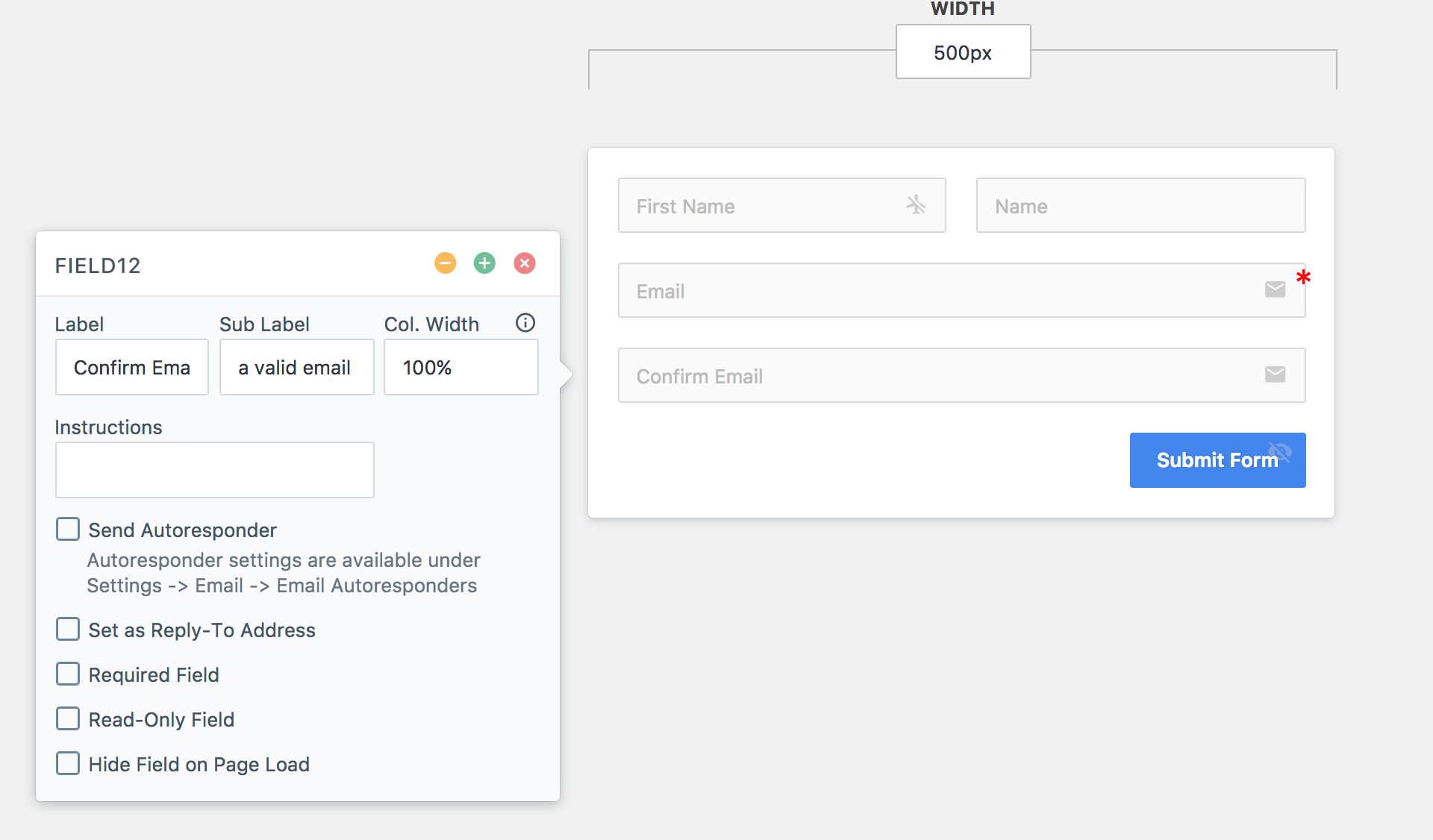 FormCraft » How to Make a Confirm Email Field
